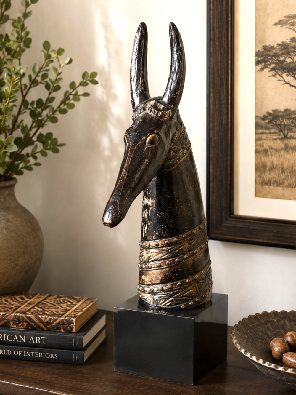 Signed RARE Collectable Austin Productions African Oryx Antelope Bust 1981